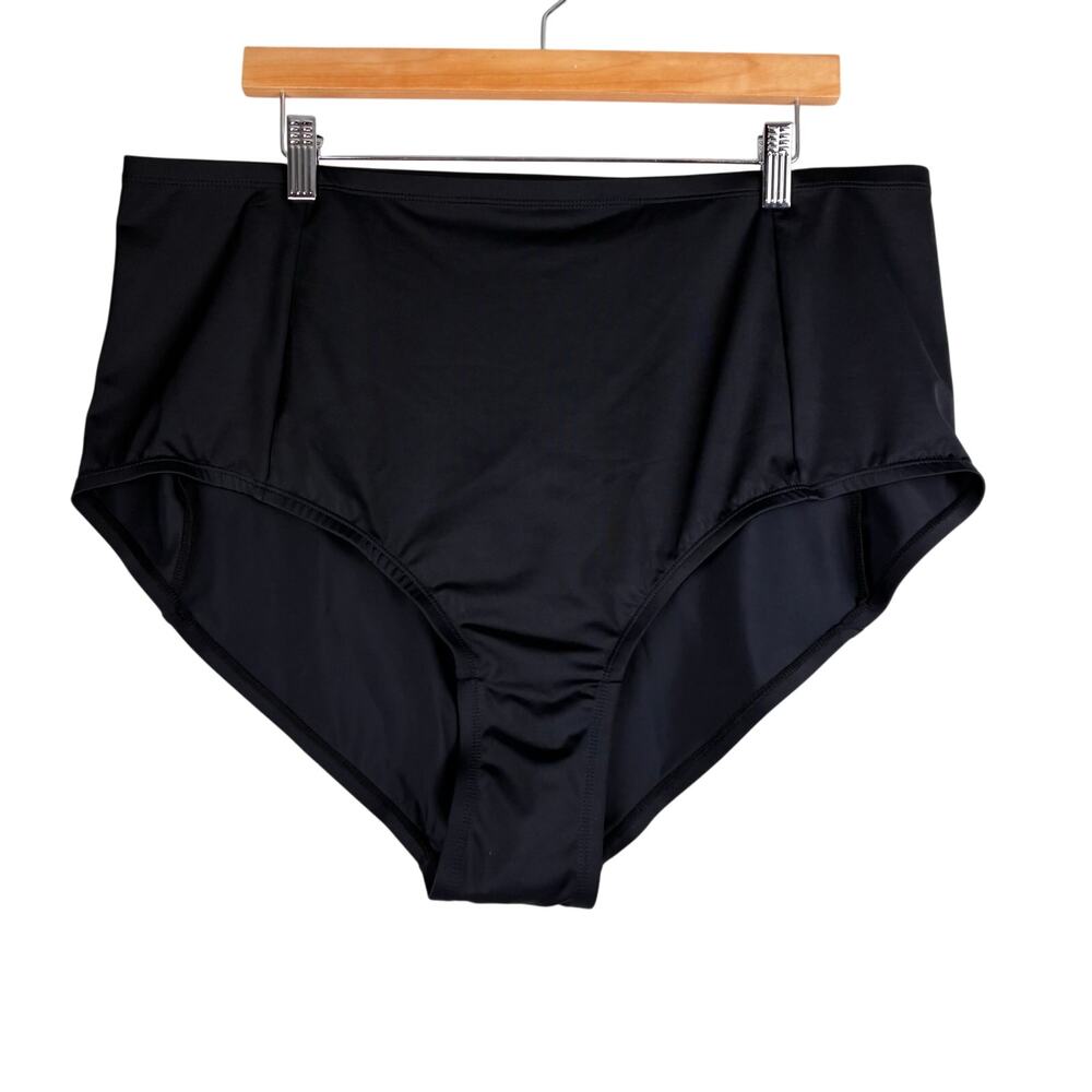 Ruby Ribbon High Waist Swim Bottoms Women's Size 20 NWOT Black Pool Beach Vaca